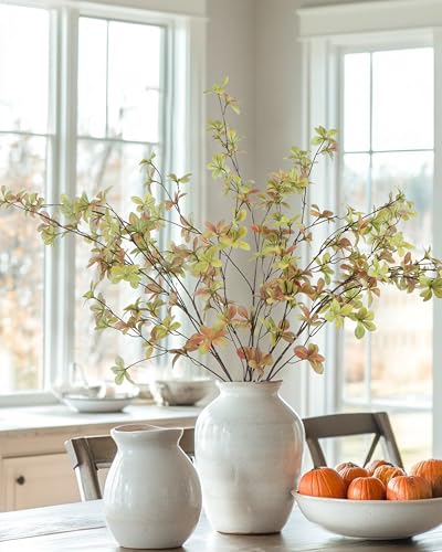 DuHouse 4Pcs Fall Greenery Stems 32" Artificial Fall Leaves Stems Branches for Vase Filler Home Decor Table Centerpieces Garden Decoration - color: Fall