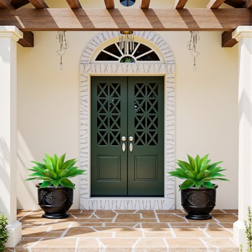 Artificial Agave Faux Agave Fake Greenery 18In Outdoor Artificial Plant Fake Plant for Indoor Home Decoration Plastic Plant Outdoor Decoration Front Porch Decor Simulation Tree 2Pack(Green) - color: 18"green