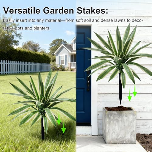 Artificial Agave Plant Fake Agave Planters for Indoor Outdoor Faux Agave Plants Real Touch Realistic Greenery for Home Living Room Office Bathroom Garden Front Porch Patio Decor (19inch-2 Pcs White) - size: 19inch-2 Pcs White