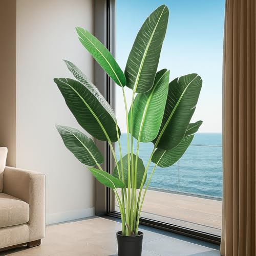 5ft Artificial Tree Bird of Paradise Palm Tree Artificial Plant for Home Decor Indoor Outdoor Office - Effortless Assembly,Perfect Housewarming Gift