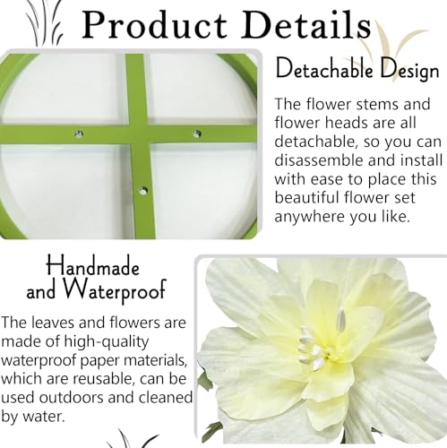 Giant Artificial Paper Flowers Decorations, Large Faux Floral Decor Huge 3D Flower for Wedding Home Office Christmas Birthday Party Banquet Background Shop Window Display Photographic Props, Yellow - color: Yellow