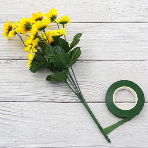 Boerni 12 Rolls Floral Tapes,Self-Adhesive Florist Stem Wrap for Corsages,Flower Arrangement and Crafts Making (12 Colors)