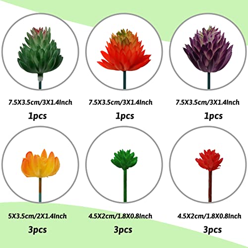 QUOZUO Succulents Plants Artificial, 22pcs Colorful Fake Succulents, Mini Artificial Succulents for DIY Crafting Home Floral Wall Garden Office Decoration (Unpotted)