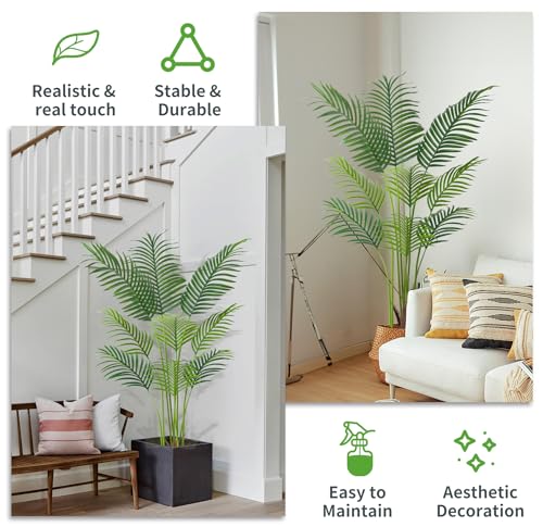 HAIHONG 4FT Artificial Palm Tree,Faux Areca Palm Plant with Real Touch Leaves and Adjustable Branches,Fake Tropical Palm Tree for Home Office Indoor Outdoor Modern Decoration - color: Areca Palm Plant, size: 2ft 6in