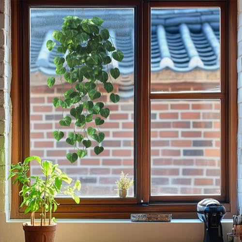 2 Sheets Green Plants Leaves Wall Decals Peel and Stick Hanging Vines Wall Stickers Removable Vinyl Waterproof Wall Decor for Bedroom Living Room Bathroom Classroom Decorations - style: Green Plants Leaves