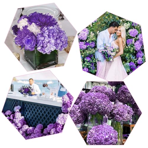 Coferset 3pcs Purple Lifelike Hydrangea Artificial Flowers 22inch Real Touch Faux Hydrangea Flower Stem for Home Party Wedding Floral Filler Arrangements Ceterpieces Bouquets - color: Purple, size: 3pcs