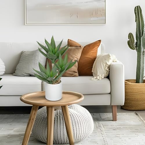 Hollyone Large Artificial Agave Plants Fake Three-Head Agave Succulent Plant Potted 17" Faux Plant Succulent Aloe Vera Plants Indoor for Desk Modern Home Decor - color: Style 3