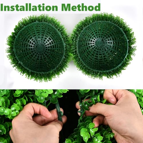 Hotop 2 Pcs 14 Inch Artificial Plant Topiary Ball 4 Layers Garden Spheres Boxwood Balls Artificial Topiaries Spheres Decorative Plants for Backyard, Balcony, Garden, Indoor Outdoor Decor(Green) - color: Green, size: 14 Inch