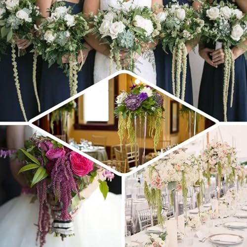 Efavormart Pack of 2 | 36-Inch Burgundy Amaranthus Artificial Flower Stems with Ivy Leaves, Realistic Cascading Faux Flowers for Wedding Arches and Tall Vases