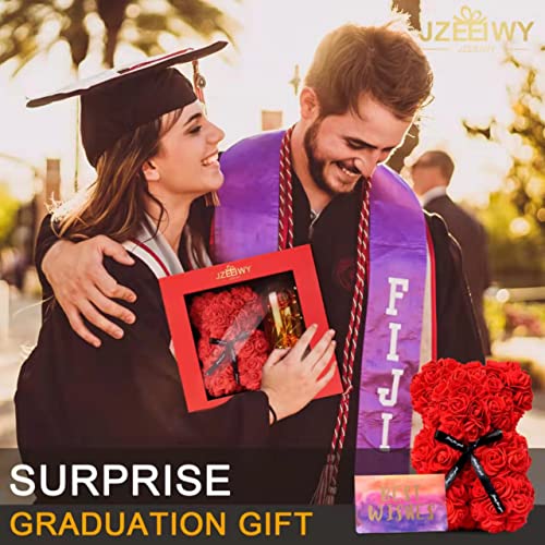 Flower Rose Bear for Mom,Perfect Birthday Romantic Gift for Wife Daughter Girlfriend Friend Her,Light up Rose in Glass Dome for Birthday Anniversary Mothers Day Valentines Day - color: Red1