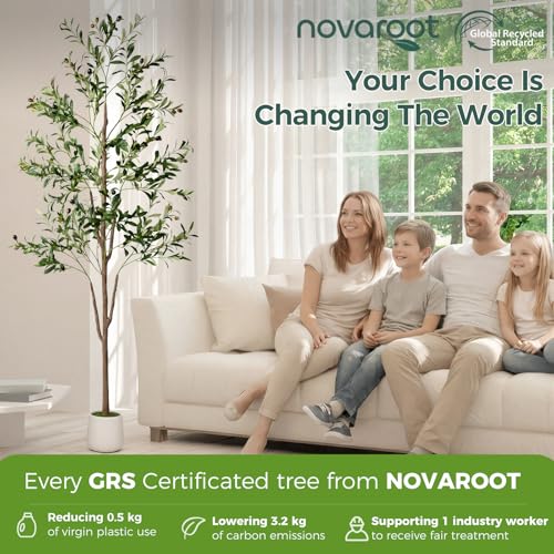 Olive Tree, 6FT Tall Faux Olive Tree with Lights Moss and Planter, Olive Trees Artificial Indoor with Realistic Wood Trunk and Lifelike Fruits, Fake Olive Tree for Home Office Living Room Decor