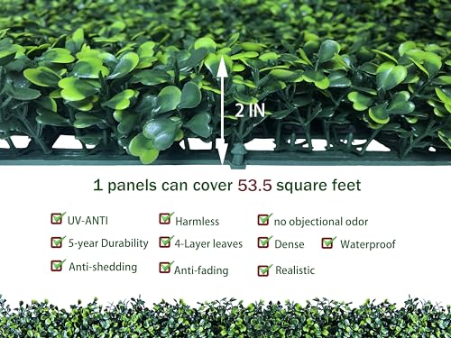 ODTORY Artificial Ivy Privacy Fence Wall Screen: 5.35FT X 10FT (53.5 sqft) UV-Anti Faux Boxwood Roll Panels Greenery Backdrop Ivy Vine Leaf Hedges Fence Panels for Indoor Outdoor Green Decor - size: 64 X 120 IN