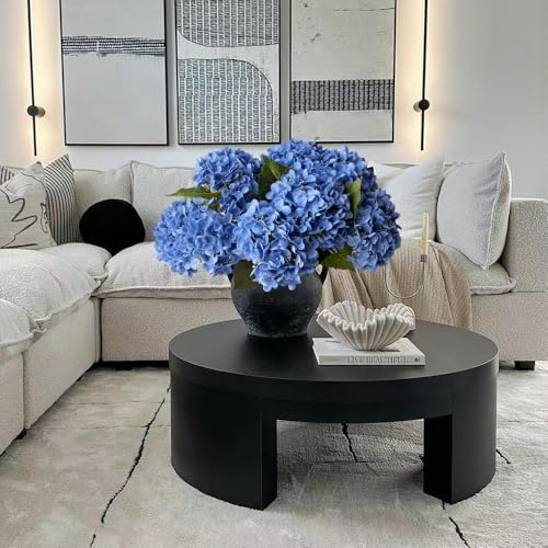 ZYTUYO 4 Pcs Royal Blue 20 inches Real Touch Hydrangea Artificial Flowers Boho Lifelike Real Looking Latex Hydrangeas Flower with Long Stem for Indoor Living Room Spring Home Decor Table Flower - color: Royal Blue