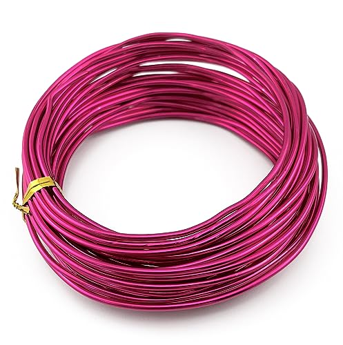 11 Yard Aluminum Wire Bendable Metal Wire Jewelry Craft Wire Beading Floral Making Jewelry Making Doll Making (9 Gauge, Deep Fuchsia) - color: Deep Fuchsia, size: 9 Gauge