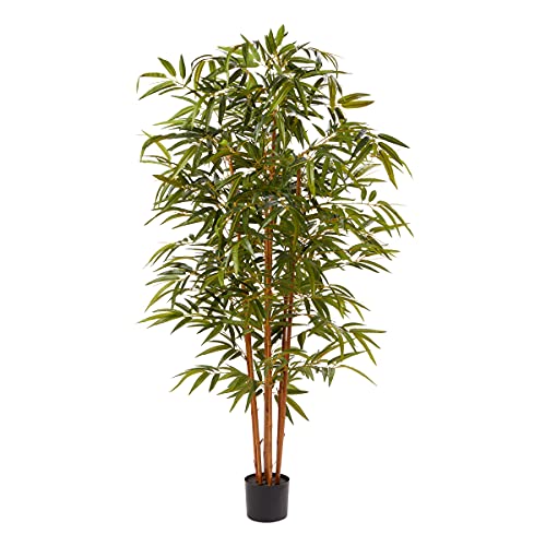 Artificial Bamboo Tree - 6FT Fake Plant with Adjustable Leaves and Pot - Faux Plants Indoor for Home, Restaurant, or Office Décor by Pure Garden