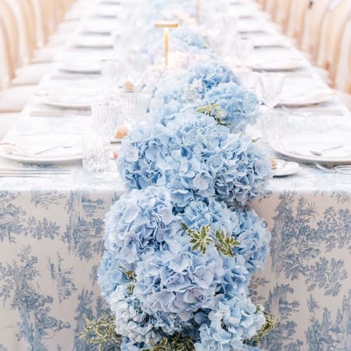 Coferset 3pcs Baby Blue Lifelike Hydrangea Artificial Flowers 22inch Real Touch Faux Hydrangea Flower Stem for Home Party Wedding Floral Filler Arrangements Ceterpieces Bouquets - color: Baby Blue, size: 3pcs