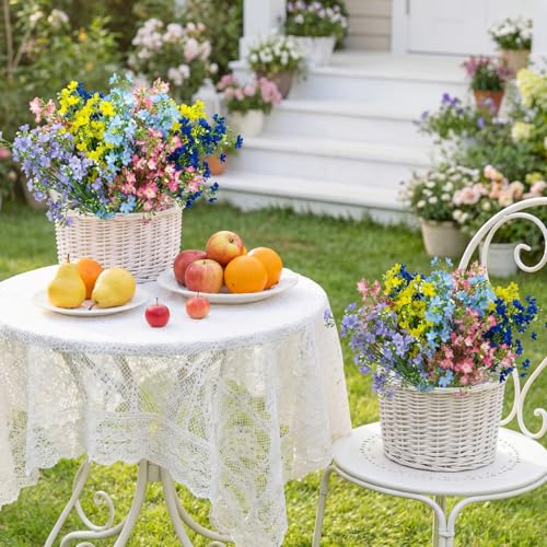 Tigeen 20 Stems Artificial Baby's Breath Flowers – 27" Tall Silk Faux Wildflower Bouquet for Large Tall Vase – Fake Floral Spring Decorations for Wedding Party Spring Table Centerpiece & Home Decor - color: Multi Color