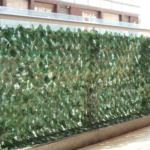 Efavormart 12 Pack Artificial Ivy Privacy Screen Fence Panels - 32 Sq. Ft. Dark Green Faux Leaf Hedge Greenery Wall, UV Protected Garden Privacy Screen & Outdoor Privacy Fence Decor - color: Type1