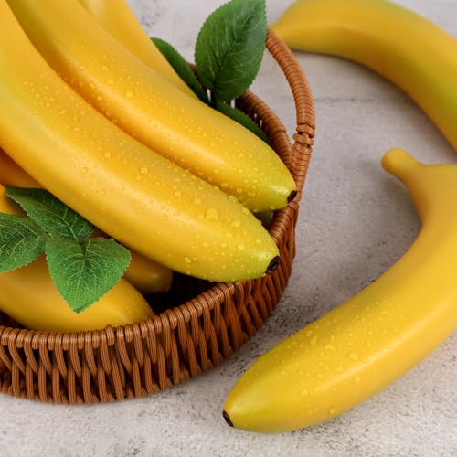 Gresorth 6pcs High Grade Fake Banana Decoration Artificial Realistic Fruit Simulation for Home Party Holiday Festival Christmas Display - color: F