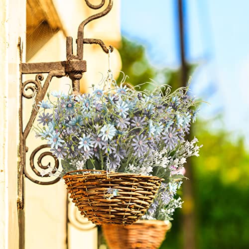 Artificial Flowers Wildflowers Silk Daisy Spring Fake Daisies Decoration Summer UV Resistant Colorful Mixed Bundles Faux Greenery Outdoor Plant Stem Filler for Home Decor Indoor Floral Arrangements - color: 03 Blue