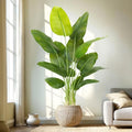 Lifelike Bird of Paradise Artificial Plant,6ft Faux Banana Leaf Tree with 13 Trunks - Perfect Indoor Silk Floor Plant for Home Decor in Living Room, Office, and Bedroom 1Pack - size: 6ft