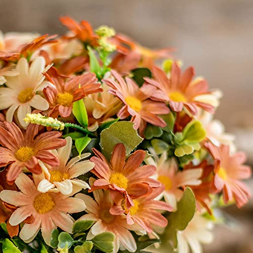 TKAS Artificial Flowers Fake Flowers Silk Rose Bouquets Decoration with Ceramics Vase for Table Home Office Wedding (Champagne Flowers) - color: Champagne Flowers