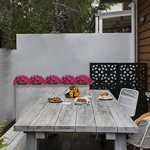 LikSoor 21 Bundles Artificial Outdoor UV Resistant Flowers No Fade Fake Outside Flowers Plastic Greenery Faux Shrubs Garden Porch Window Box Home Decoration(Rose Red) - color: Rose Red