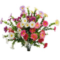 FERIAL 4Pcs Artificial Daisy Flowers for Decoration Outdoor Artificial Wildflowers Bulk Faux Silk Fake Daisy Spring Flower Purple Pink for Floral Home Decor Garden Patio Vase Table Centerpiece