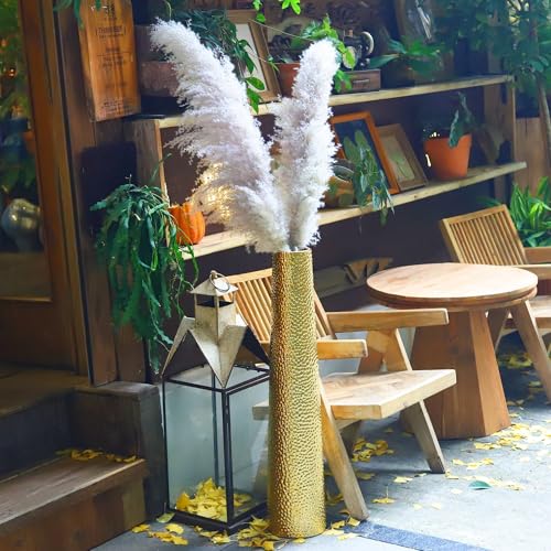 32.5'' H Tall Floor Ceramic Vase Luxury Modern Flower Bouquet Vases for Pampas Twigs for Office Home Farmhouse Living Room Décor Flower Arrangement Golden