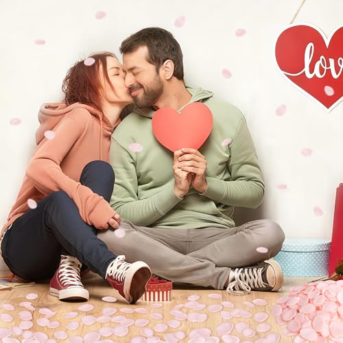 SITUMEIZI 400PCS Fake Pink Rose Petals Faux Silk Flower Petals for Romantic Night for Her Set Valentine's Day, Wedding, Proposal Anniversary Decorations - color: Pink