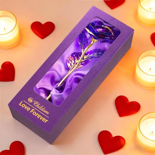 Childom Mothers Day Rose Gifts for Mom,Birthday Gifts for Women,Mothers Day Flowers Gifts for Mom from Daughter Son,Purple Artificial Flowers Gift for Wife,Grandma,Christmas,Valentines,Anniversary - color: Colorful Purple