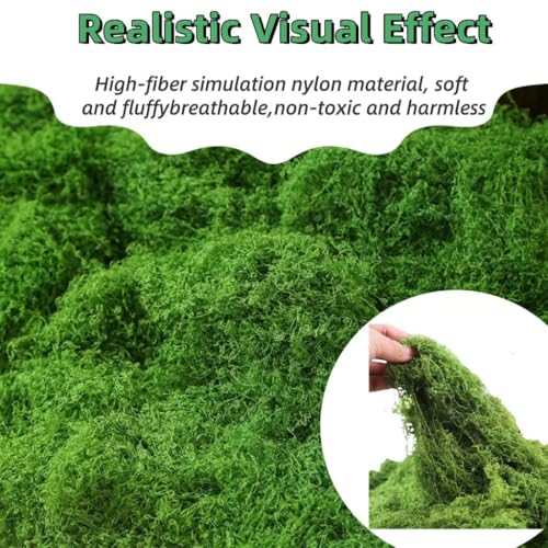 16OZ Artificial Moss for Crafts Decorative Artificial Faux Moss for Plant Craft Flower Garden Wedding Christmas Table Centerpieces Decor(Fresh Green)