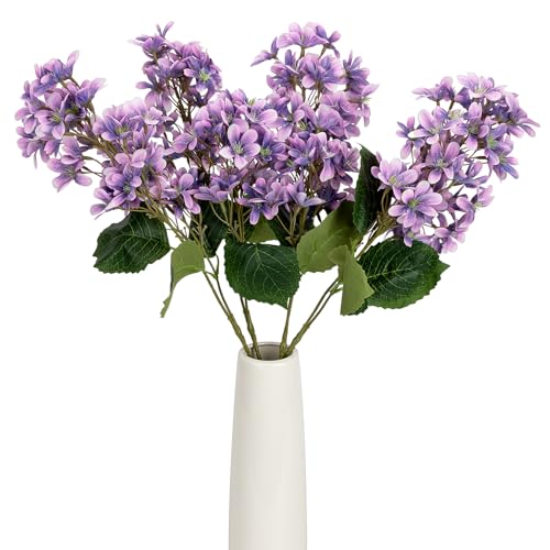 4PCS 29.2inch Lilac Artificial Flowers Purple Fake Delphinium Long Stem Silk Real Touch Flower Faux Lilac Floral Arrangement for Tall Vase Table Wedding Garden Home Decoration（Purple） - color: 29.2inch Purple