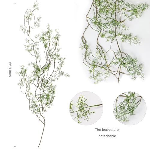 Artificial Twig Vine for Wall Hangings 55" Long Faux Greenery Décor Myriad Strands Twig Garland Hanging Vines for Home Wedding Decoration