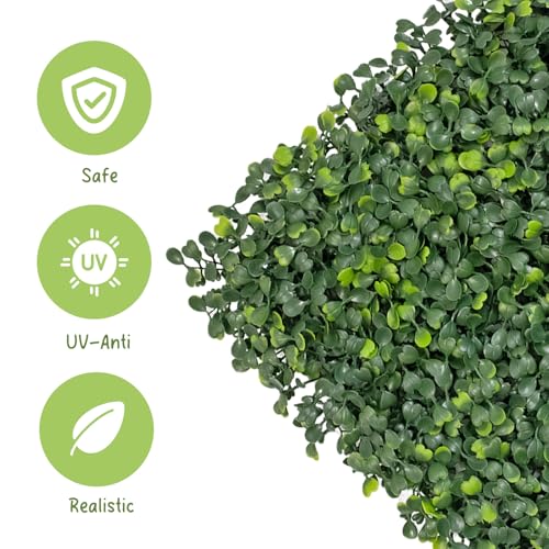 Grass Wall Panels 8 PCS 10"x 10" Artificial Boxwood Panels with 50 Zip Ties, Fake Greenery Backdrop Wall Grass Backdrop Artificial Plant Walls for Outdoor Indoor Garden Fence Backyard and Decor - size: 10x10Inch 8PCS