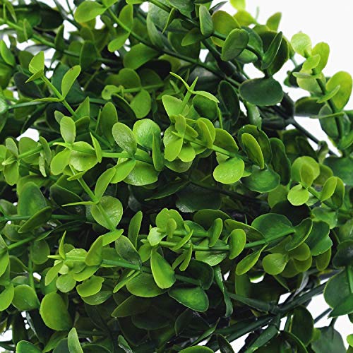 PASYOU Artificial Shrubs, Plastic Plants Fake Eucalyptus Shrub Bushes Grass Greenery Leaves Bush Indoor Outdoor Home Garden Party Verandah Wedding DIY Table Arrangement Decoration Planter Filler 4 Pcs - color: Eucalyptus Grass/4 Pcs