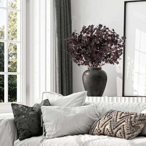 Babys Breath Artificial Flowers Halloween Flowers, 8 Bundles Real Touch Black Fake Flowers Silk Flowers Bulk for Vase Home Office Wedding Indoor Outdoor Centerpiece Table Party Decorations - color: Black, size: 8 Bundles