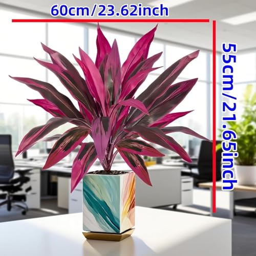 2pcs Large Realistic Artificial Boston Fern & Dragon's Blood Tree, Waterproof Plants with Vibrant/Leaves, UV Resistant Outdoor Fake Plants for Garden, Patio, Wedding, Balcony (3pc)