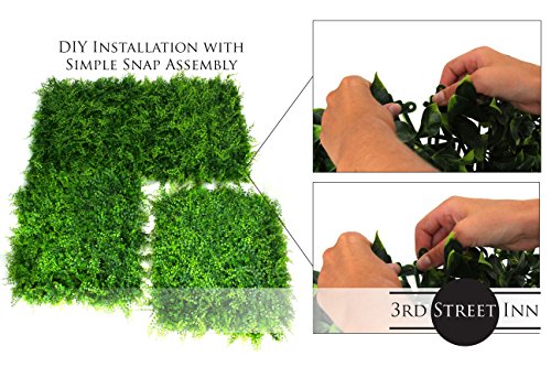 3rd Street Inn Artificial Greenery Wall Panels for Privacy - 12-Pack - color: Juniper