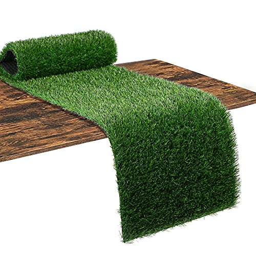 XLX TURF Green Artificial Grass Table Runner for Sport Golf Spring Summer Party Decorations - 12 x 36 Inches Short Fake Grass Crafts Table Centerpiece Wedding Baby Shower - size: 12 x 36 Inches / 1PC