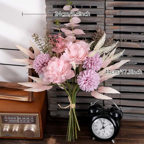 KIRIFLY Artificial Fake Flowers Plants Silk Flower Arrangements Wedding Bouquets Decorations Plastic Floral Table Centerpieces for Home Kitchen Garden Party Décor (Pink Purple) - color: Pink Purple