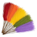 50pcs Pampas Grass 21.6 Inch Non-Shedding Faux Pampas for Modern Neutral Home, Boho Wedding and Cream Tone Vase Arrangements Red Orange Yellow Green Purple - color: Mixed Color3