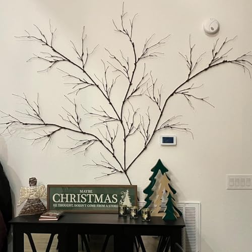 4Pcs Bendable Realistic Artificial Tree Branches Faux Cherry Blossom Wood Craft Twigs Garland Grape Cane Vines Plants Stick Wall Hanging Climbing Limbs For Jungle Event Party Halloween Arch Decoration