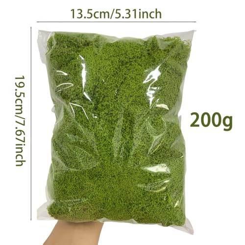 Fake Green Moss for Crafts, Fake Green Moss for Potted Plants, Faux Potted Plants for DIY Decorating Craft Art Potted Wedding Accessories Fairy Garden Accessories, 7.05oz - size: 7.05oz/200g- Light Green