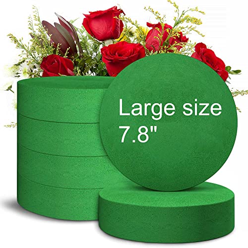 Max Shape Round Floral Foam Blocks,Large Dry Floral Foam for Artificial Flowers,Craft Project,Wedding Aisle Flowers,Arty Decoration 6 Pack (7.87'') - size: 7.87''