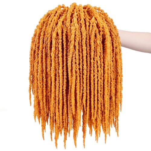 Suncalla 12 Pcs Orange Spring Natural Dried Amaranthus Hanging Flowers Amaranthus Artificial Flowers for Wedding Arch Bouquet Floral Garland Wall Home Decoration (23 Inch) - color: Orange