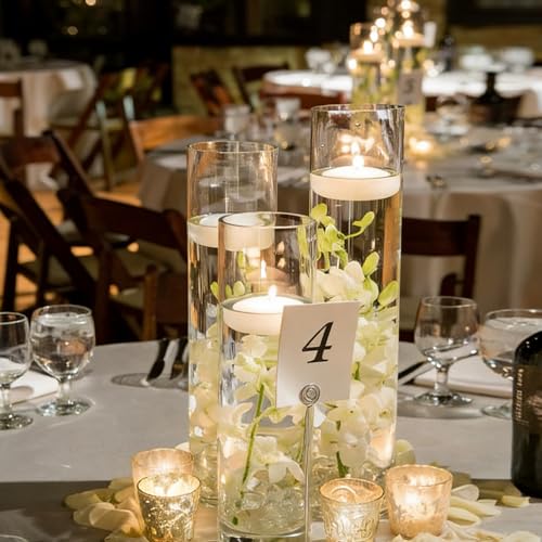 12 Pack Glass Cylinder Vases for Flower 16 Inch Tall Clear Centerpieces Bulk Vase Hurricane Floating Candle Holder for Table Home Decoration Wedding Holiday Floral Shelf Party Dining Decor - size: 16 Inch