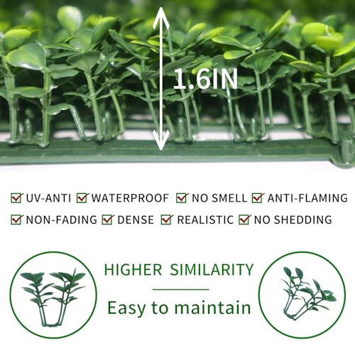 NETAP Grass Wall Panels Backdrop, 20"x 20"(12Pcs) Faux Boxwood Panels for Outdoor Indoor Green Wall Decor, Party Wedding Garden Fence Decorations - size: 20x20Inch 12Pcs