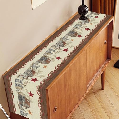 Farmhouse Texas Table Runner,Rustic Western Barn Texas Star Berries Brown Wooden Plank Cowboy Coffee Table Center Decor for Family Kitchen Outdoor Holiday Party Table Decorations, 13"x36" - color: Texas-10, size: 13“ X 36"