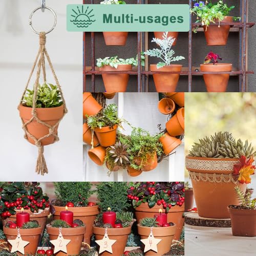 vensovo 3 inch Terracotta Clay Pots for Plants with Saucer - 12 Pack Small Terra Cotta Planter Great for Garden Windowsill Indoor & Outdoor Wedding Favors Gifts - color: Brown